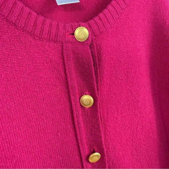 Vintage Pendleton Wool Cardigan Magenta Pink with Gold Buttons Sz XL - Picture 5 of 9